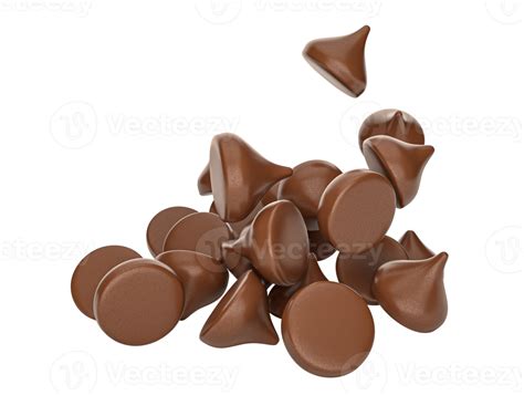 Scattering Of Tasty Chocolate Chips Chocolate Morsels Choco Chips 3d