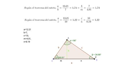 Teorema Del Cateto Geogebra