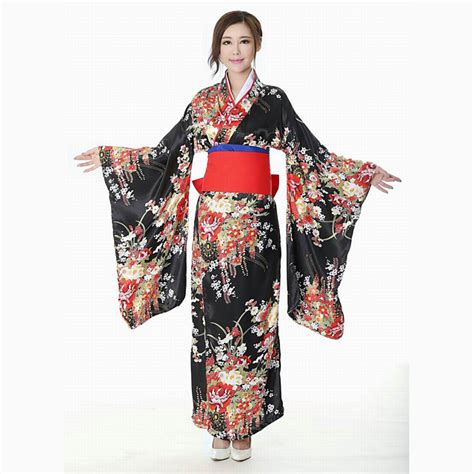Ladies Japanese Geisha Fancy Dress Costume Kimono Type Oriental Outfit
