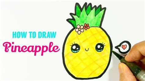 How To Draw Pineapple 🍍 Easy And Cute Pineapple Drawing Tutorial For
