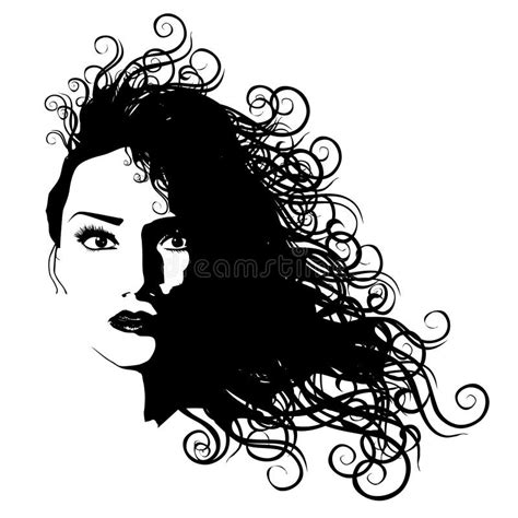 Woman Long Hair Outline 2 Stock Illustration Illustration Of Face 4609105