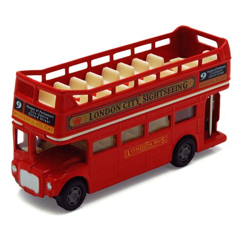 London Double Decker Bus Open Top Red Motormax 76008 4 75 Diecast Model Toy Car Walmart