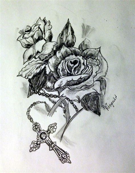 Drawings of crosses with roses. Pin on Tattoo Artwork