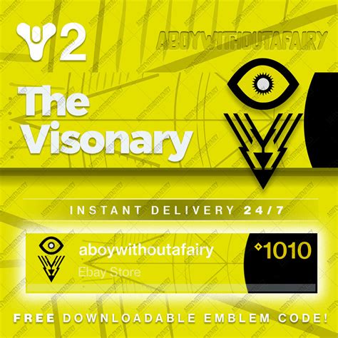 Destiny 2 Emblem The Visionary Free Code And Instant Delivery Ebay