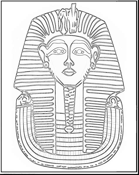 Egyptian Mask Coloring Pages King Tut Mask Coloring Page Print