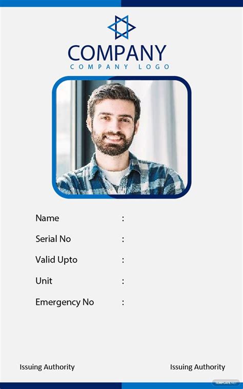 Instantly Download Free Office Blank Id Card Template Sample And Example