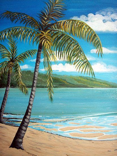 Palm Trees By Linda Callaghan Palm Trees Painting Beach Mural Tree