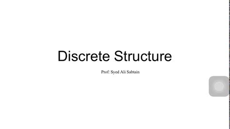 Discrete Structure Lecture 1 Youtube