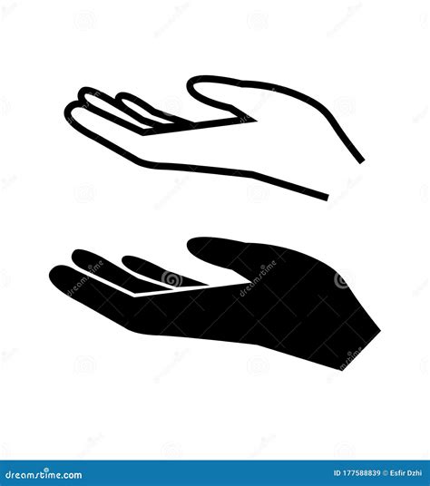 Outstretched Hand Vector Illustration Flat Design Isolated On White