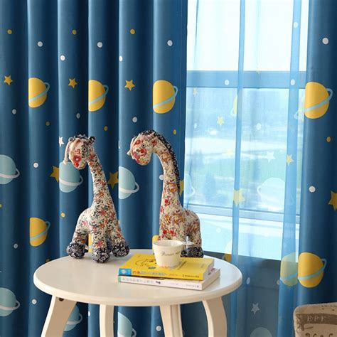 2017 Latest Style Planet And Star Pattern Curtains Curtains Blackout