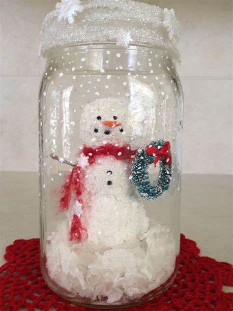 Snowman Mason Jar Christmas Jars Snow Globe Crafts Mason Jar Crafts