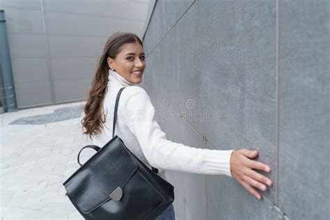 Happy Woman Being On Her Way Home After Work Stock Image Image Of