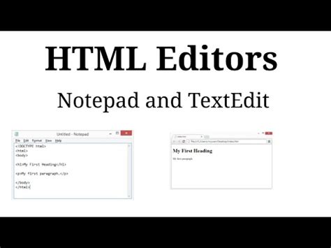 HTML Editors Notepad And TextEdit Learn Html Using Notepad Save