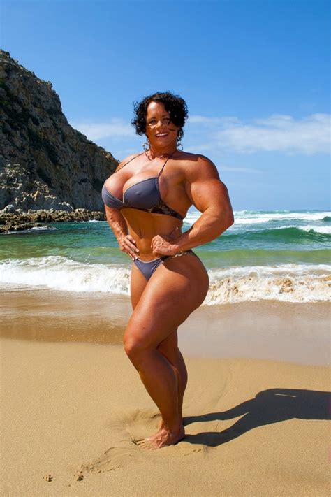 Truly Massive Female Muscle Beast Beach Posing Muscle Girls