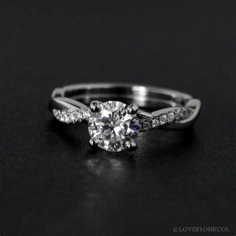 Forever One Moissanite Ring Twisted Vine Band Engagement Ring
