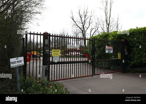 Closed Gates At Arsenals London Colney Training Ground Stock Photo Alamy