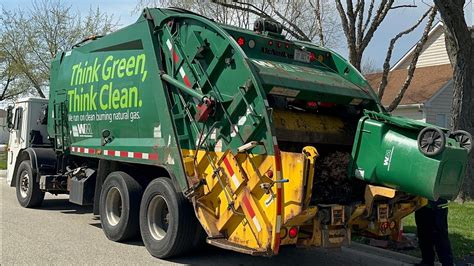 The First Waste Management CNG Rear Loader Garbage Truck Here YouTube