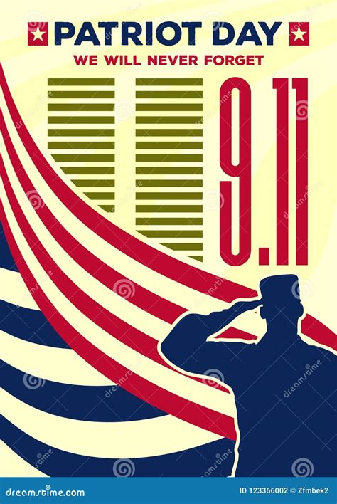 Patriot Day Vintage Banner Or Poster Stock Vector Illustration Of