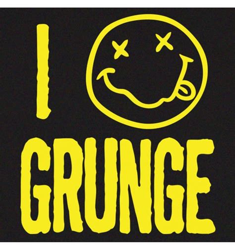 I Love Grunge T Shirt Slogan Style Grunge Nirvana Logo Nirvana