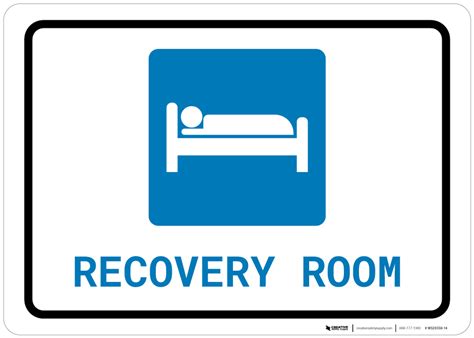 Recovery Room With Icon Landscape Wall Sign Creative Safety Supply