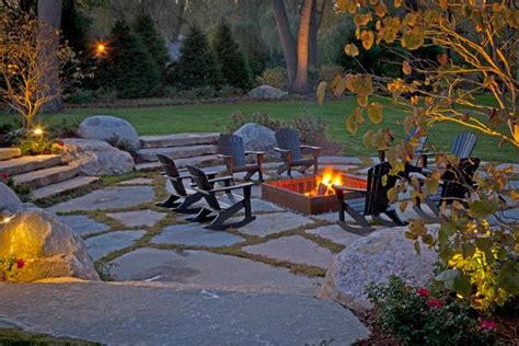 Rustic Stone Patio With Cozy Fire Pit Hgtv