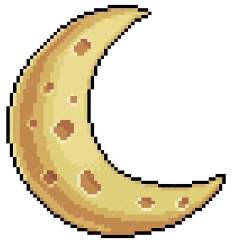 Premium Vector Pixel Art Moon Crescent Moon Vector Icon For 8bit Game