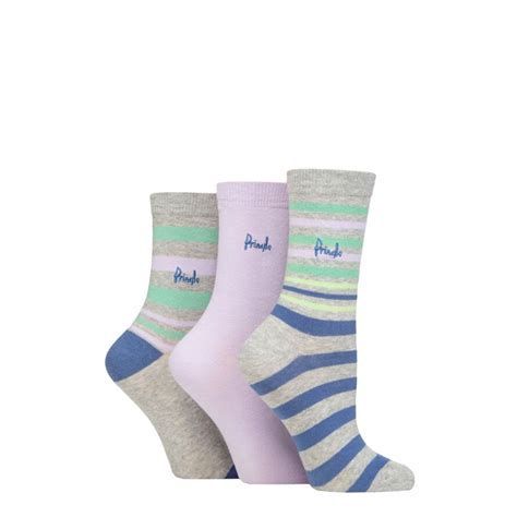 Ladies 3 Pair Pringle Patterned Cotton And Recycled Polyester Socks From Sockshop