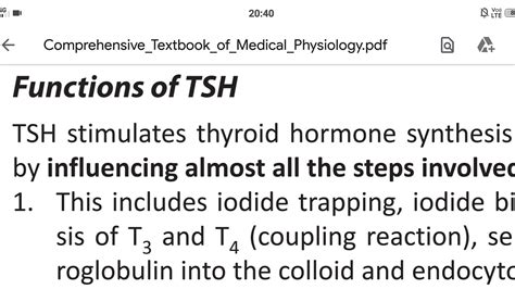 Physiology Thyroid Stimulating Hormone Tsh Functions Youtube