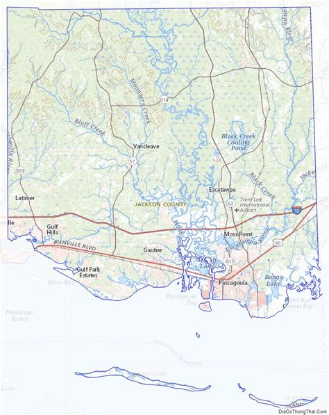 Map Of Jackson County Mississippi