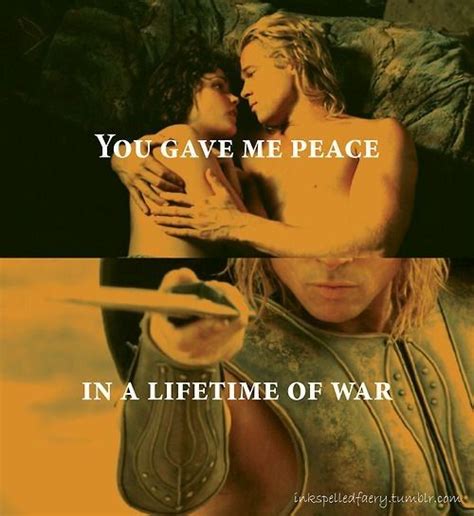 Brad pitt picks up a sword and brings a muscular, brooding presence to the role of greek warrior achilles in this spectacular retelling of the iliad. Pin by Linda Marks on quotes | Troy quotes movie, Troy ...