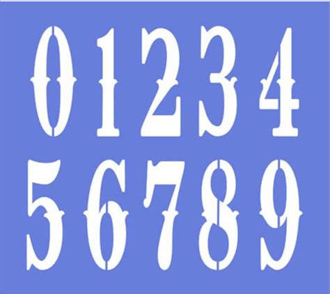 Number Stencil Reusable Stencils Design 002 Numbers 0 9 6 Etsy In