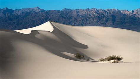 노래하는 모래 미국 캘리포니아 국립 공원 지질학 모래 언덕 산 풍경 산등성이 하얀 모래 죽음의 계곡 국립 공원