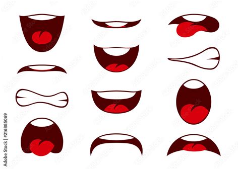 Vecteur Stock Vector Illustrations Of Funny Cartoon Mouth With Different Expressions Vector