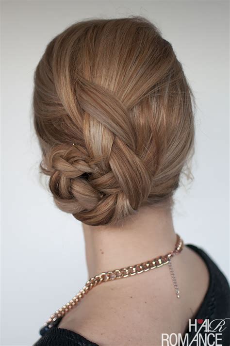 Dutch braids combined with a low messy bun. Easy braided bun hairstyle tutorial - Hair Romance