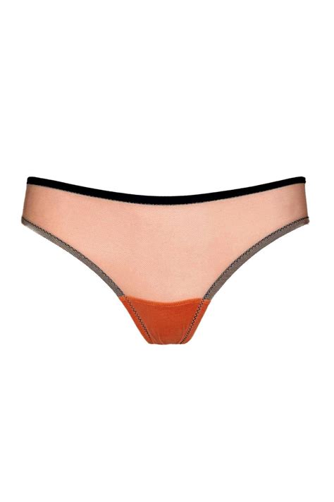 Marshmallow Orange Black Slip Panties Yesundress
