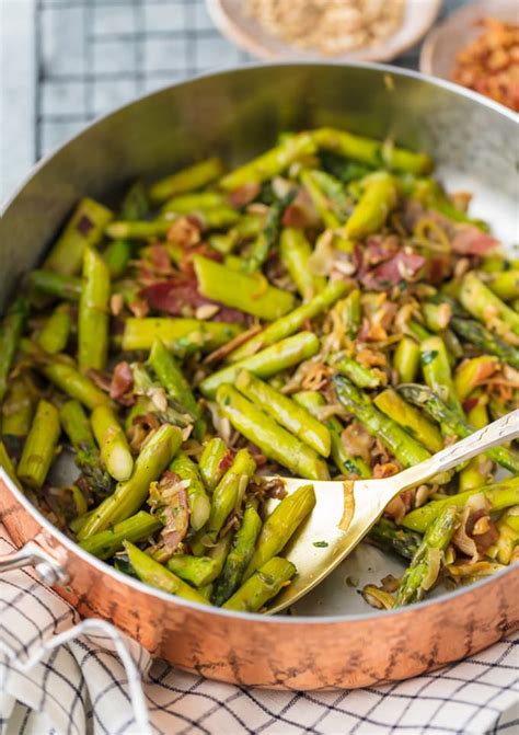 Home recipes ingredients vegetables asparagus our brands Sauteed Asparagus Recipe with Pancetta (BEST Asparagus ...