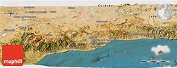 Satellite Panoramic Map of Málaga