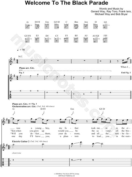 Welcome To The Black Parade Chords Sheet And Chords Collection