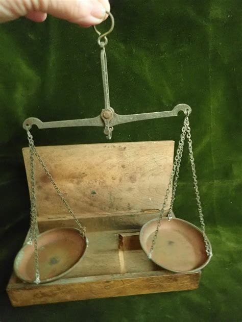 Antique Portable Small Apothecary Weight Scales With Original Etsy