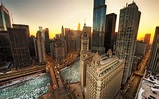 Sunset de Cidade de Chicago, Estados Unidos wallpaper em 2020 | Chicago ...