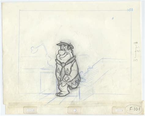 Production Drawing Of Fred Flintstone From The Flintstones Cartoon