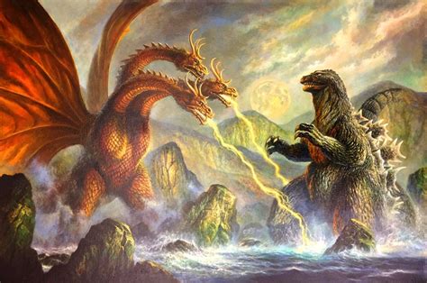 Godzilla Vs King Ghidorah Japanese Monster Movies Fan Art 43424281