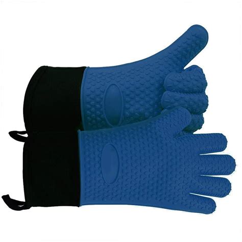 Cubilan Grilling Gloves Royal Blue Bbq Gloves Heat Resistant Oven