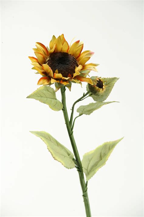 Dandw Silks Large Sunflower Stem Set Of 3