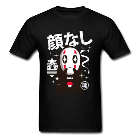 Kawaii Kaonashi T Shirt Men Spirited Away T Shirt For Student Janpanese