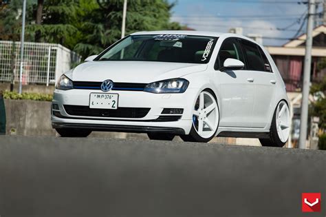 Customized White Vw Golf Gti On Color Matched 5 Spoke Wheels — Carid