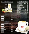 Coffee Cup Cafe Menu : Chalkboard cafe menu with coffee cups and coffee ...