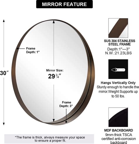 Buy Andy Star Bronze Round Mirror 30 Round Bathroom Mirror Bronze For
