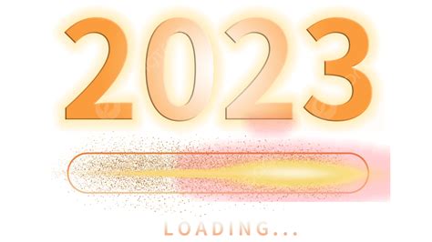 2023 새해 다채로운 글꼴 진행률 표시줄 조명 효과 2023 새해 연하 Png 일러스트 및 Psd 이미지 무료 다운로드