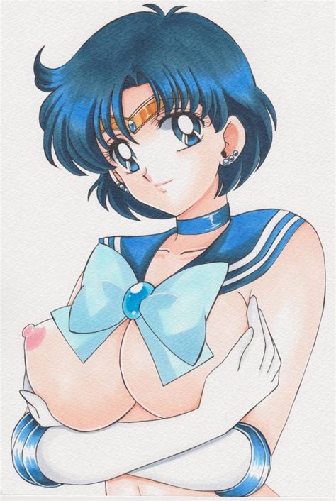 Rule Artist Request Bishoujo Senshi Sailor Moon Blue Eyes Blue Hair Breasts Exposed Breasts